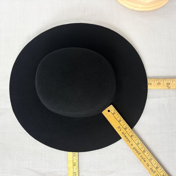 Gigi Pip Black Australian Wool Wide Brim Hat Size 61 main image 2